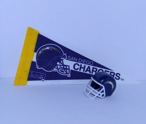 San Diego Chargers Mini Set Includes Mini Felt Flag & Mini Helmet Cover