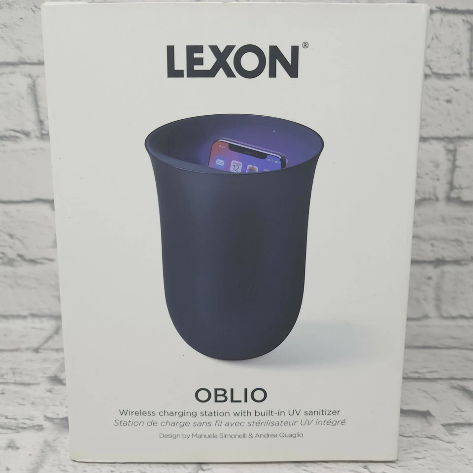Lexon OBLIO 10w Qi Certified Wireless Charger With Uv-sanitizer - Blue