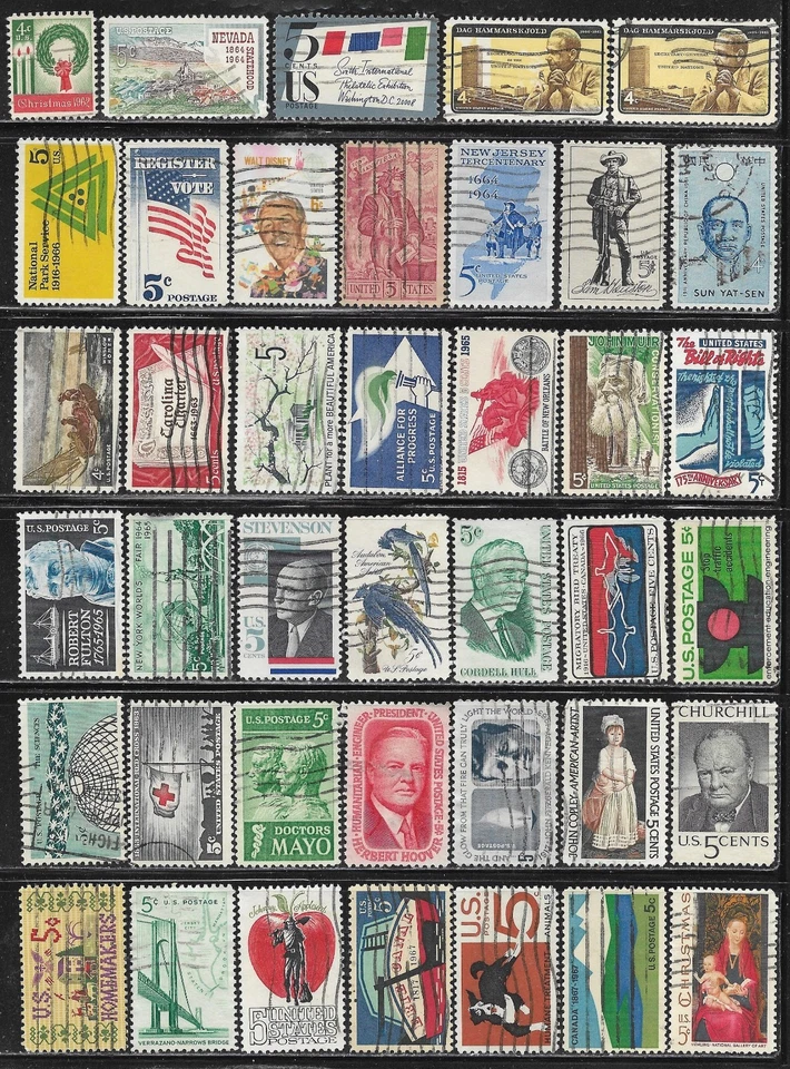 US United States Stamp Packet Lot of 40 off paper Stamps USA Collection used - Image 1 of 1