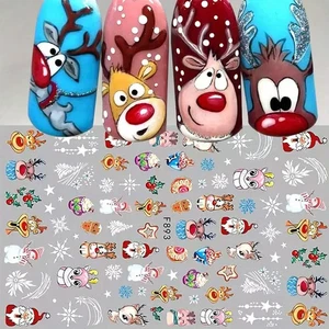 🎄 Festliche Rentier Nail Art Sticker 🎅 Niedliche Weihnachten Santa Hirsch Aufkleber 💅✨ - Bild 1 von 3