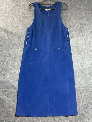 Vestido tipo jersey vintage para mujer mediano azul pana sin mangas bolsillos Maxi Y2K Foto 1 de 4