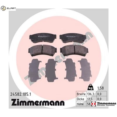 BRAKE PAD SET DISC BRAKE 24582.185.1 FOR MAZDA 6/combi-coupe/Sport/Kombi 1.8L 6 - Image 1 of 4