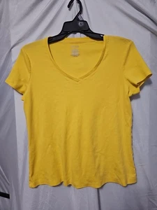 Womens St Johns Bay Yellow Short Sleeve Tshirt Size Xl - Picture 1 of 4