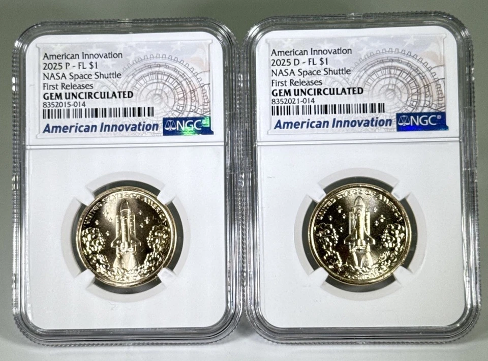 2025 $1 P D FLORIDA TRANSBORDADOR ESPACIAL NGC GEMA SIN CIRCULAR JUEGO DE DÓLARES INNOVACIÓN AMERICANA Foto 1 de 4