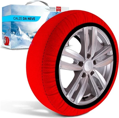 Set 2 Catene da Neve in Tessuto kit Calze Omologate EN 16662 Auto per Pneumatici - Immagine 1 di 4