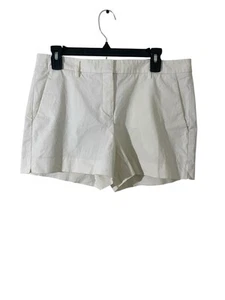 Theory Womens Zipper Fly Mid Rise Chino Short Shorts White Cotton Size 10 - Picture 1 of 6
