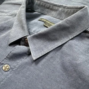 John Varvatos Pearl Snap Front Button Down Shirt Size XL Stretch - Picture 1 of 11