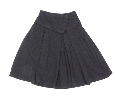 LILITH France Gray Pleated Wool Mohair Side Button Skirt Avant Garde sz M 40 001 - Image 1 of 4