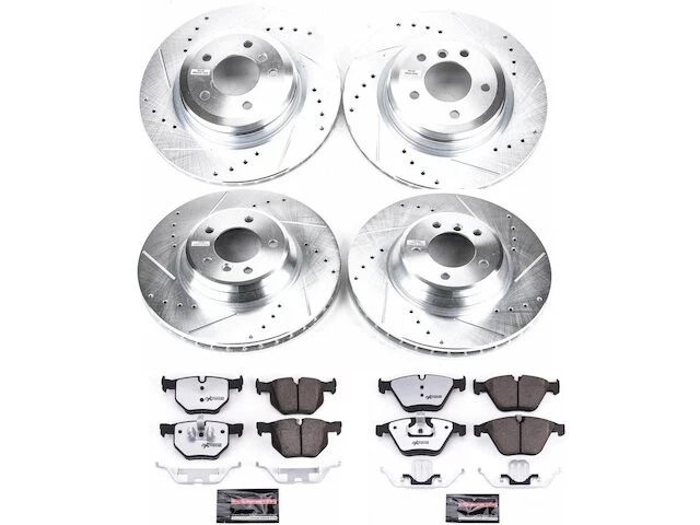 Kit de pastillas de freno y rotor delanteras y traseras para BMW 335i xDrive QB235BQ 2011-2012 Foto 1 de 1