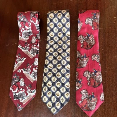 Corbata de lujo clásica de Cambridge de Navidad/Vacaciones multicolor lote de 3 Foto 1 de 2