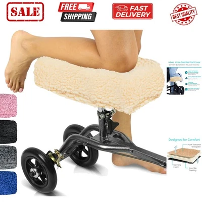 Knee Walker Pad Cover - Plush Synthetic Faux Sheepskin Scooter Cushion - Acce... - Image 1 of 4