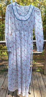 Vintage Cottagecore Dress Sz 9 Edwardian Prairie Maxi Boho  Peasant Floral - image 1 of 4