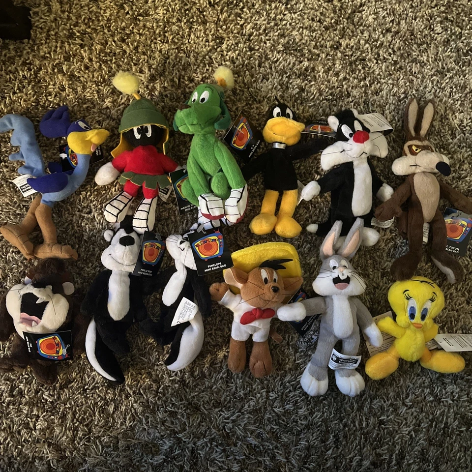 Mini bolsa de frijoles vintage Looney Tunes lote de 12 1999 nueva con etiquetas Foto 1 de 1