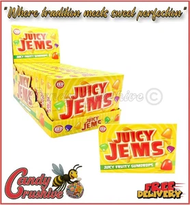 Zed Candy Juicy Jems Box Fruit Flavoured Gummy Sweets 140g - 10 Pack - Picture 1 of 1