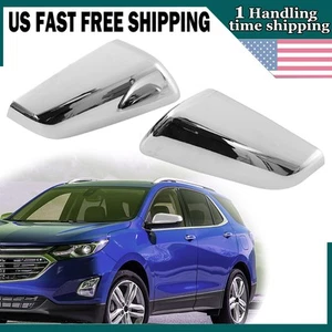 Chrome For 2018-2024 Chevy Equinox GMC Terrain Wing Mirror Cover Cap Replacement - Picture 1 of 14