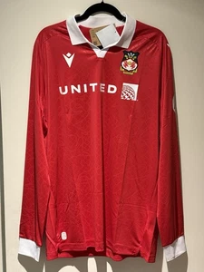 Wrexham Macron Authentic Home L/S Soccer Football Jersey Shirt NWT EU 2XL US XL - Picture 1 of 8