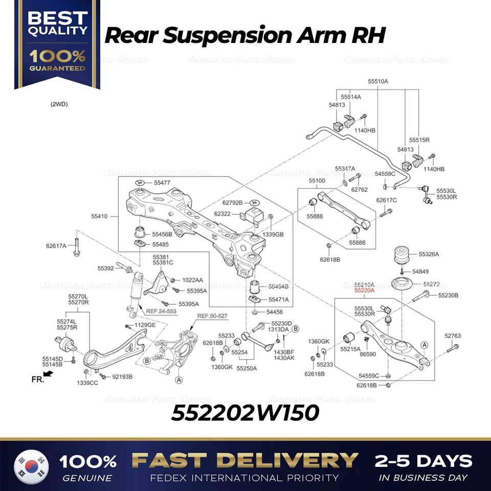 ⭐Genuine⭐ Rear Suspension Arm RH 552202W150 for Hyundai Santa Fe Kia Sorento - Image 1 of 1