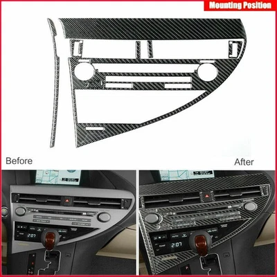 Carbon Fiber Interior CD Panel Frame Cover Trim For 2010-2012 Lexus RX350 RX450h - Image 1 of 4