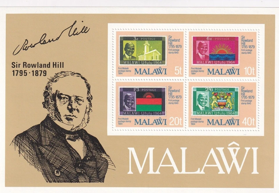 SA17c Malawi 1979 100th years of Death of Sir Rowland Hill mint Souvenir Sheet - Image 1 of 1