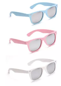 Mens Ladies Unisex Pastel Mirror Designer Vintage Sunglasses Blue Pink White New - Picture 1 of 4