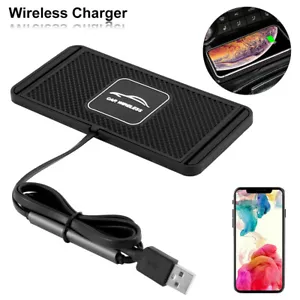 Car Wireless Fast Charging Charger Mat Non˙Slip Pad Holder For IPhone Samsun↠ - Picture 1 of 11