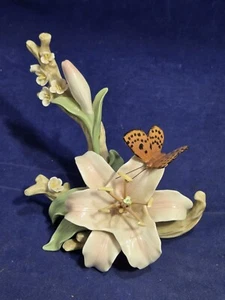 Always And Forever Collectible Elegant Porcelain Lily and Butterfly Figurine - Picture 1 of 11