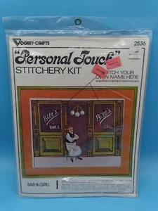 VINTAGE VOGART CRAFTS STITCHERY KIT #2536 BAR & GRILL "PERSONAL TOUCH" - Picture 1 of 7