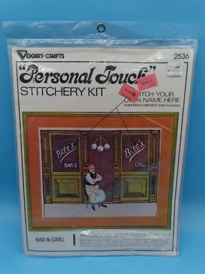 VINTAGE VOGART CRAFTS STITCHERY KIT #2536 BAR & GRILL "PERSONAL TOUCH"  - Image 1 of 4