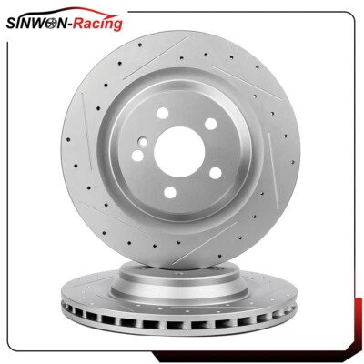 Задние тормозные диски роторы для 2012-2013 Mercedes-Benz S350 дрель слот 2 шт/комплект - Изображение 1 из 4