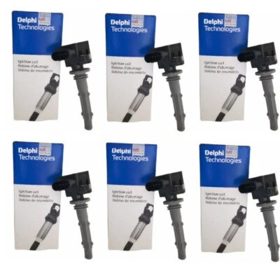 A0001501980 6 pcs OEM Delphi Ignition Coils For Mercedes Benz E300 C230 E280 V6 - Image 1 of 4