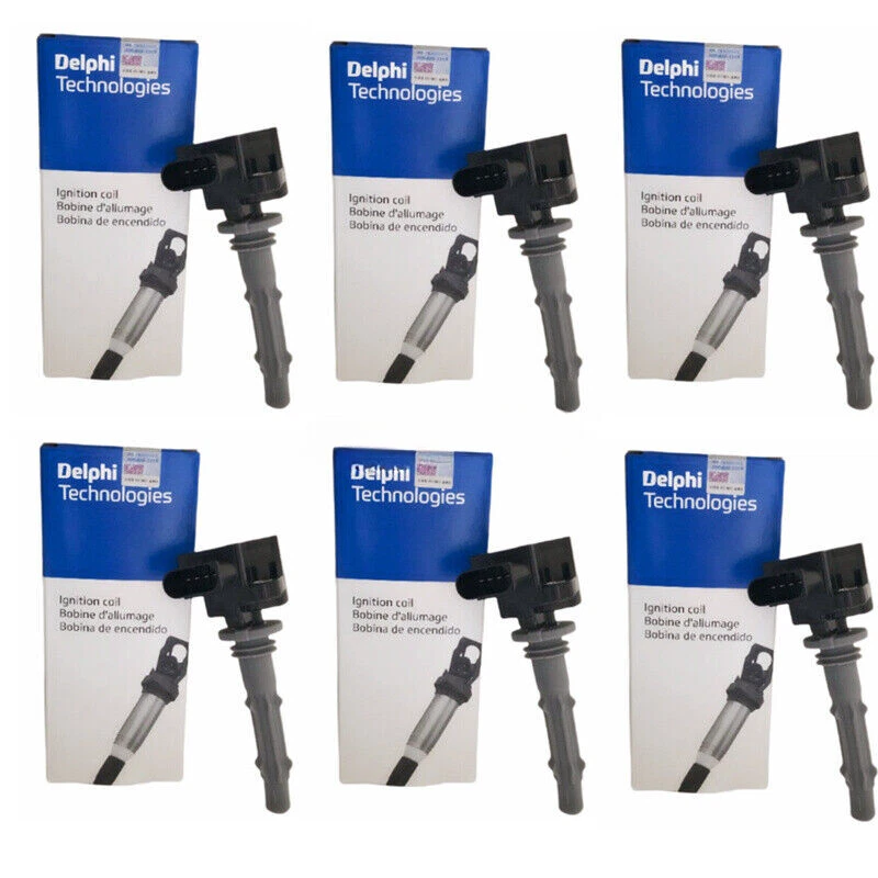 A0001501980 6 pcs OEM Delphi Ignition Coils For Mercedes Benz E300 C230 E280 V6 - Image 1 of 4