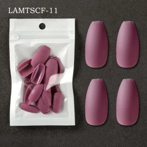 24Pcs Matte French Ballerina Coffin Nails Full Cover Short False Nails Art Tips‹ - Picture 1 of 25