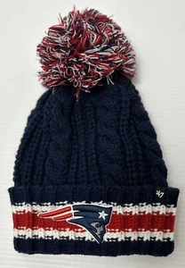 ‘47 Brand New England Patriots Women’s Sorority Cuff Knit Hat Pom Winter NFL - Picture 1 of 6