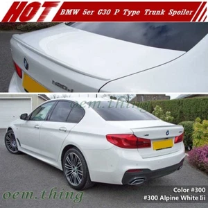 Painted #300 Fit FOR BMW 5-Series G30 Sedan P Style Trunk Boot Spoiler 17-23 - Picture 1 of 8