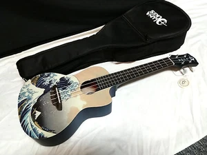 LUNA Great Wave Concert acoustic UKULELE new Mahogany UKE w/ GIG BAG - Picture 1 of 7