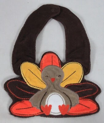 RARO! BABERO BEBÉ PAVO ACCIÓN DE GRACIAS CARTER UNISEX TALLA ÚNICA TELA DE RIZO Foto 1 de 4