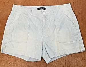 Level 99 Shorts Women 28 White Denim Striped 4-Pocket 100% Cotton Preppy Classic - Picture 1 of 8