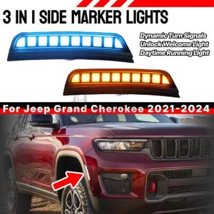 1 Pair LED Side Indicator Turn Signal Blinker For Jeep Grand Cherokee L 21-24 - Picture 1 of 10
