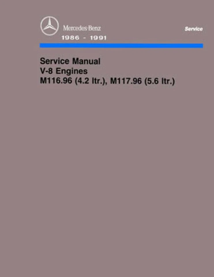 1986 1989 1990 1991 Mercedes Benz Engine Shop Service Repair Manual Book OEM - Image 1 of 1