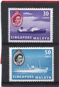 Singapur QE2 1955-59 30c-50c sg 48-49 VLH.Como nuevo - Imagen 1 de 2