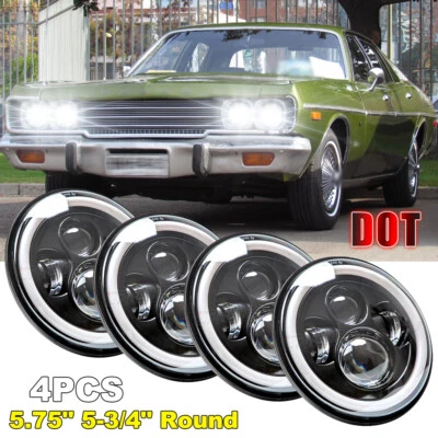 4 светодиодные фары дальнего/низкого света 5,75 5-3/4 дюйма для Dodge Charger Coronet Dart Chrysler - Изображение 1 из 4