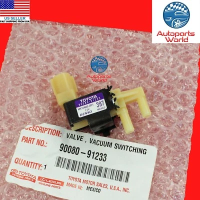 GENUINE TOYOTA 00-05 COROLLA MATRIX CHARCOAL VACUUM SWITCHING VALVE 90080-91233 - Image 1 of 4