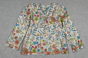 Papo d'Anjo Girl Top 10 Years Floral Garden Pullover Ribbon Trim Cottagecore - Picture 1 of 11
