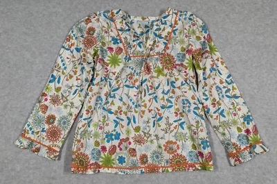 Papo d'Anjo Girl Top 10 Years Floral Garden Pullover Ribbon Trim Cottagecore - Image 1 of 4