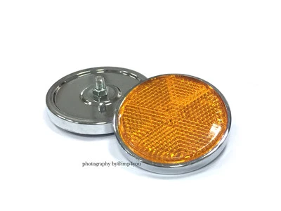 Pair Front Fender Reflector for 73-76 Suzuki TS185A TS185K TS250 Amber 59mm  - Image 1 of 2