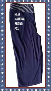 NEW National Brand Elastic Pull On Polyester Pants Navy Size PXL With Pockets - Picture 1 of 3