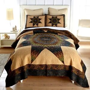 Donna Sharp Forest Star Quilted Cotton Bedding Collection Lodge Pine Cone Brown