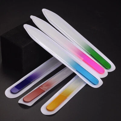1/4X Colorful Crystal Glass Nail File Buffer Art Nail File Manicure Device Tool☾ - Image 1 of 4