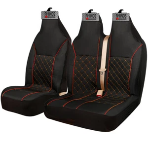 FOR FORD TRANSIT MK6 MK7 MK8 - LUXURY QUILTED RED PIPING VAN SEAT COVERS - 2+1 - Picture 1 of 1