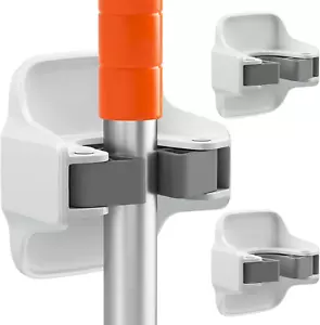 3 Pack Broom Holder Wall Mount Mop Grippers No Drilling Self Adhesive Anti-Slip  - Picture 1 of 12